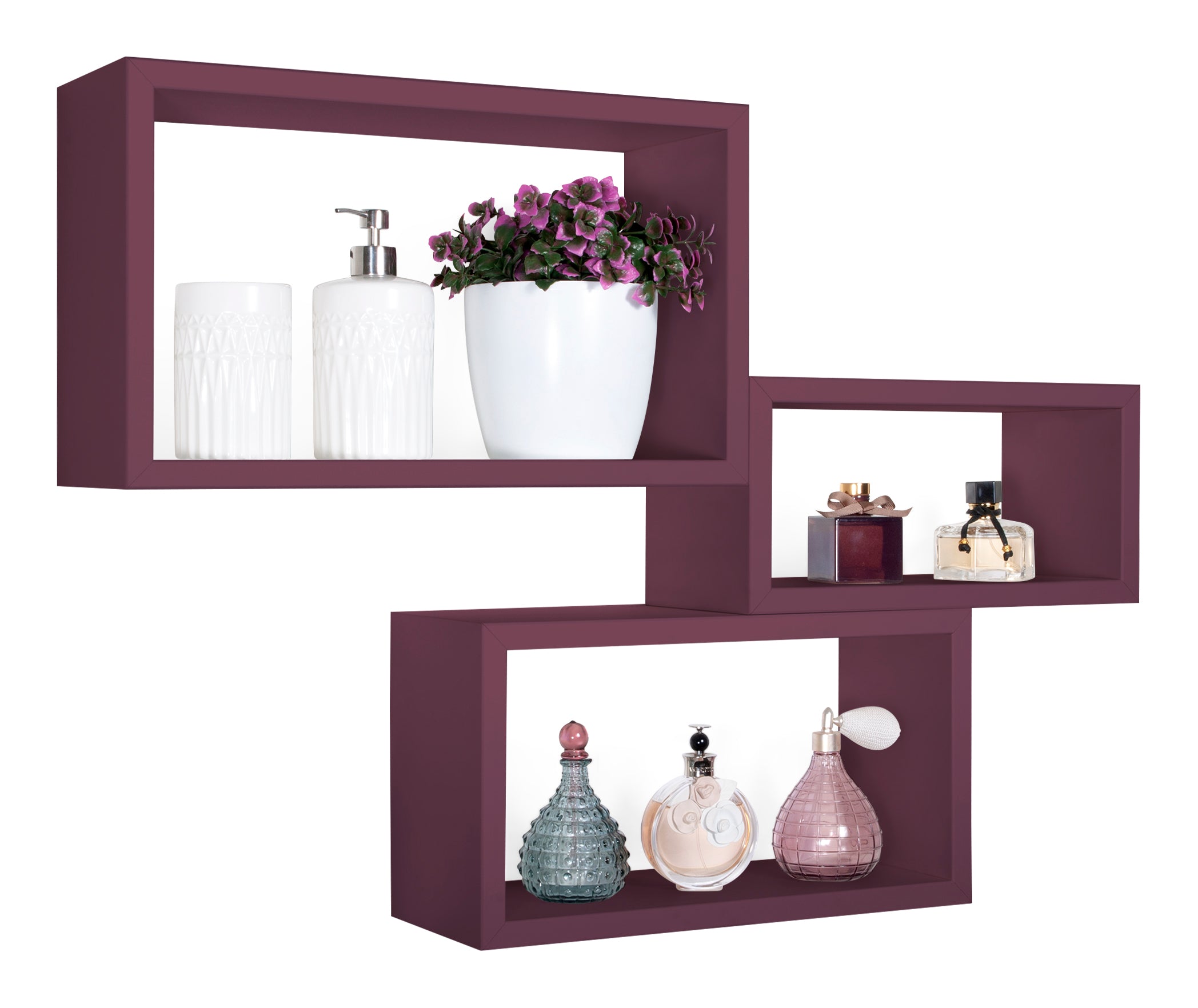 MODULARREDO Set 3 Mensole Rettangolari Trittico Kit Componibile