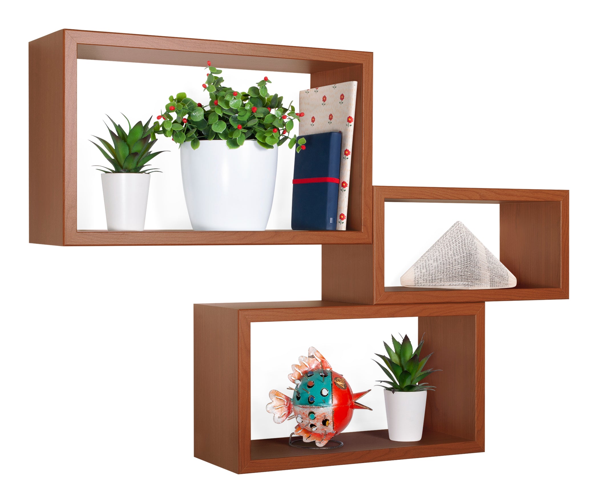 MODULARREDO Set 3 Mensole Rettangolari Trittico Kit Componibile