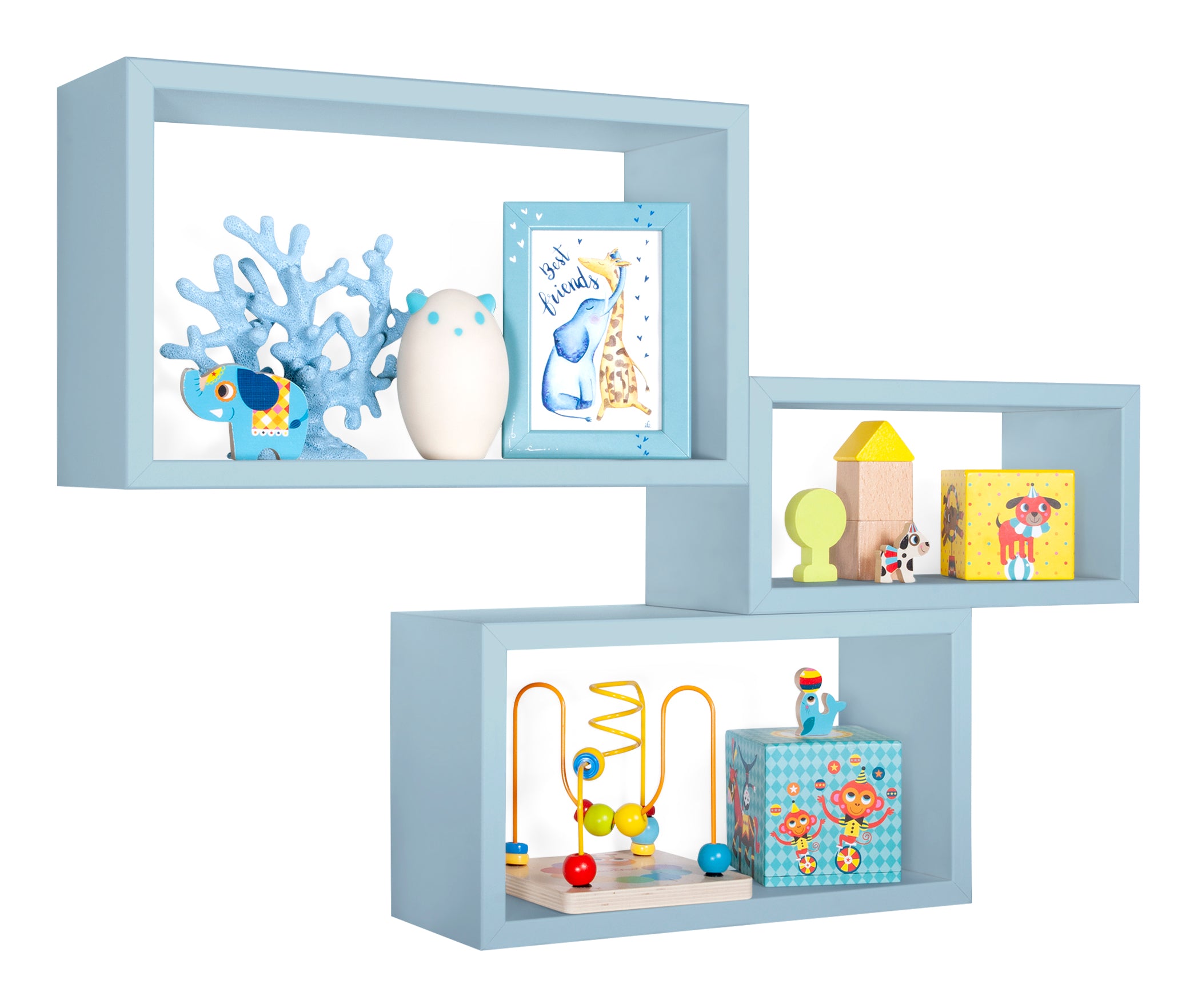 MODULARREDO Set 3 Mensole Rettangolari Trittico Kit Componibile
