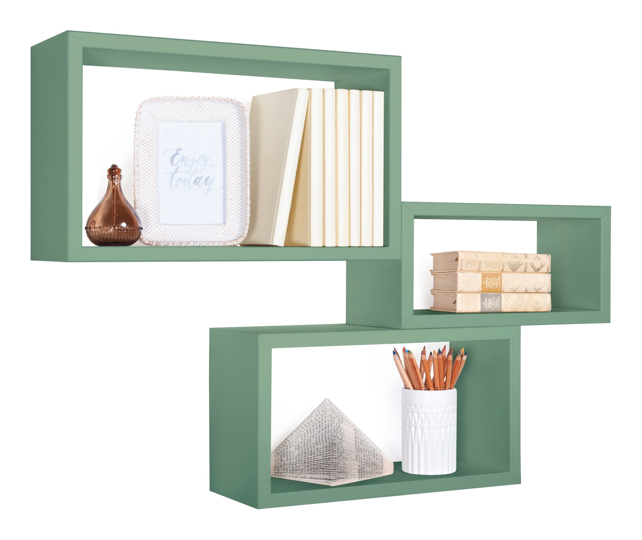 MODULARREDO Set 3 Mensole Rettangolari Trittico Kit Componibile
