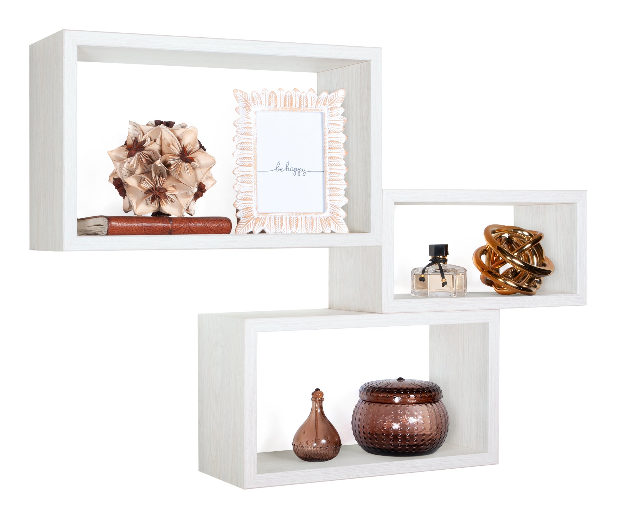 MODULARREDO Set 3 Mensole Rettangolari Trittico Kit Componibile