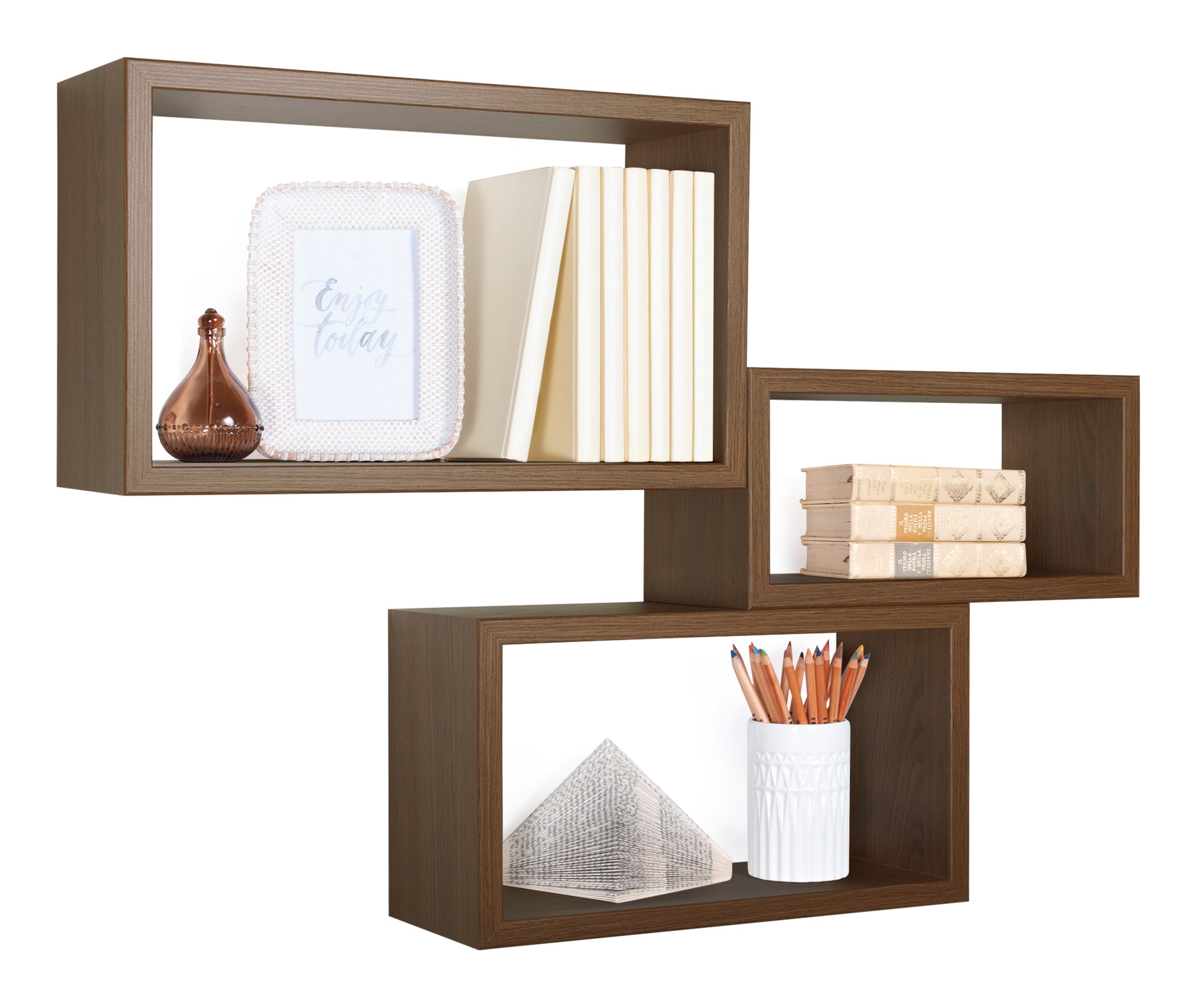 MODULARREDO Set 3 Mensole Rettangolari Trittico Kit Componibile