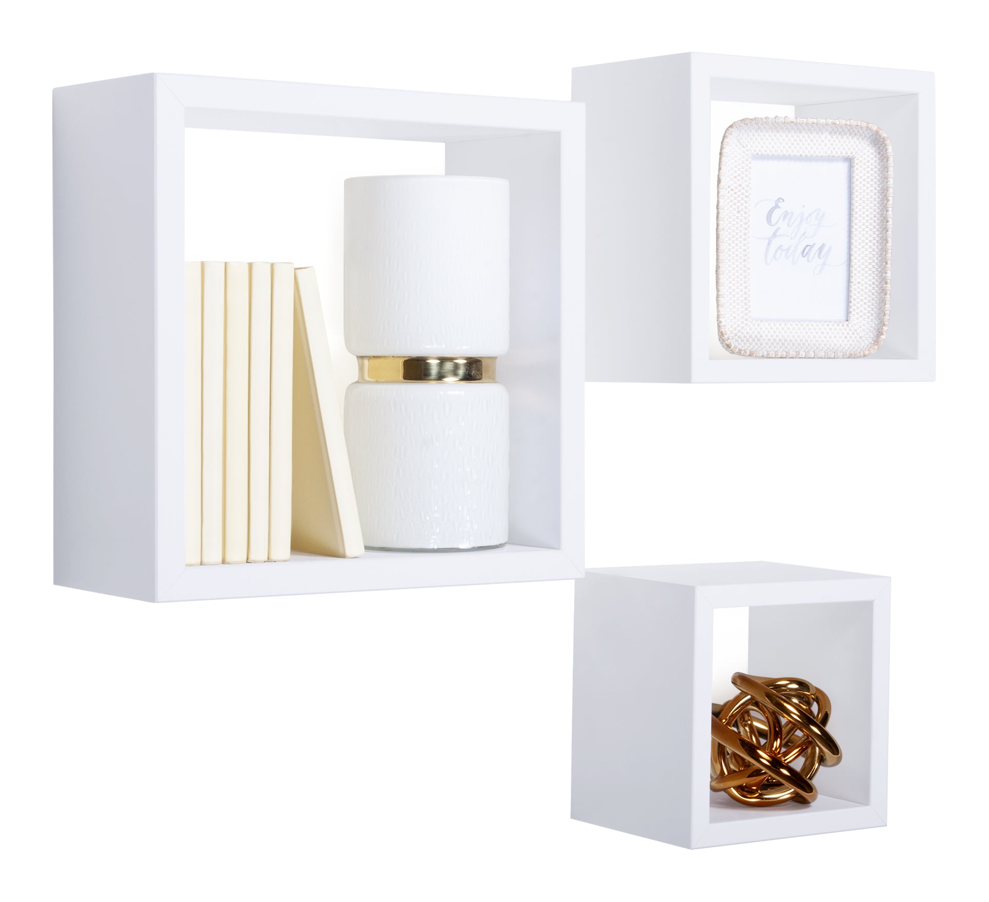 MODULARREDO Set 3 Mensole a Cubo Incubo 35cm + 30cm + 25cm