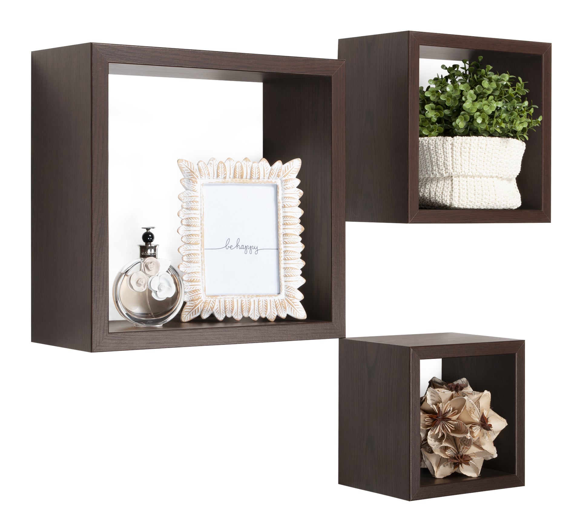 MODULARREDO Set 3 Mensole a Cubo Incubo 35cm + 30cm + 25cm