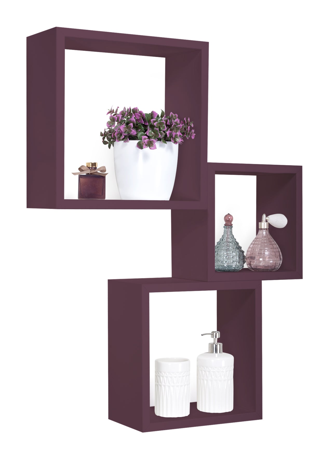 MODULARREDO Set 3 Mensole a Cubo Incubo 35cm + 30cm + 25cm