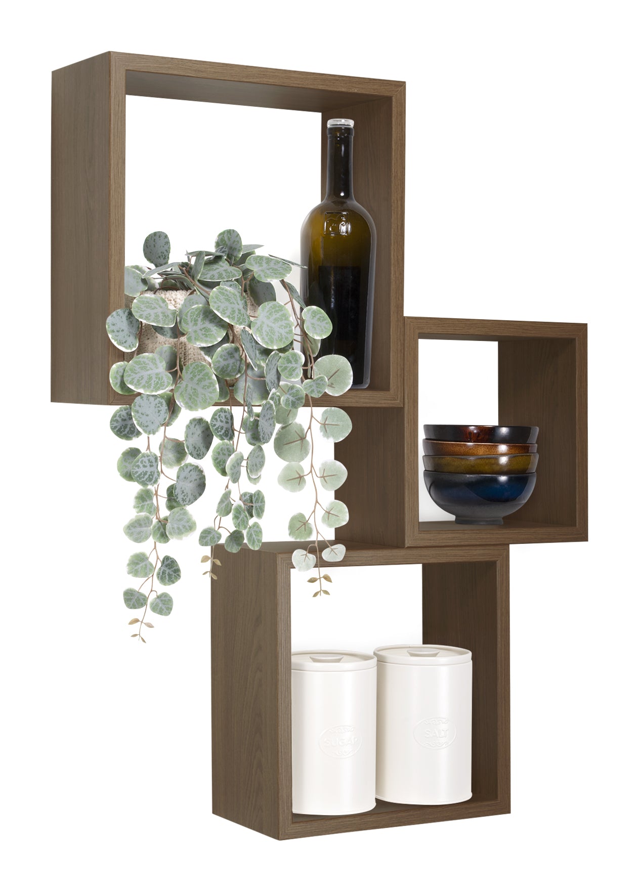 MODULARREDO Set 3 Mensole a Cubo Incubo 35cm + 30cm + 25cm