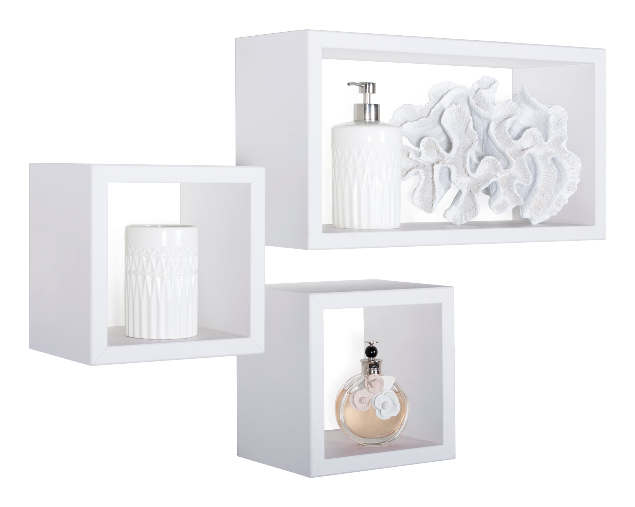 MODULARREDO Set 3 Mensole da Muro Tribù 1 Rettangolare e 2 Cubi