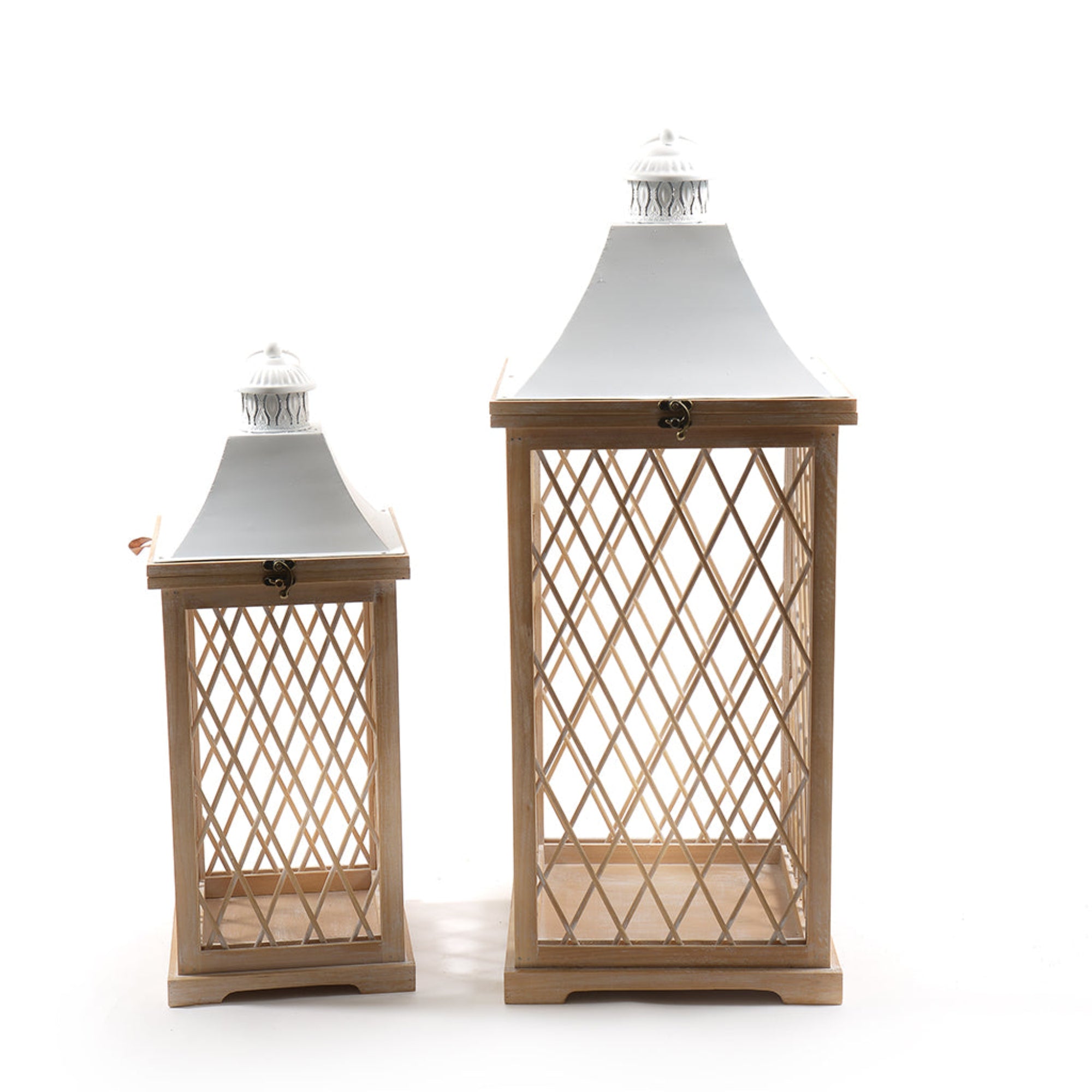 MERCURY HOME Set 2 lanterne in legno e metallo