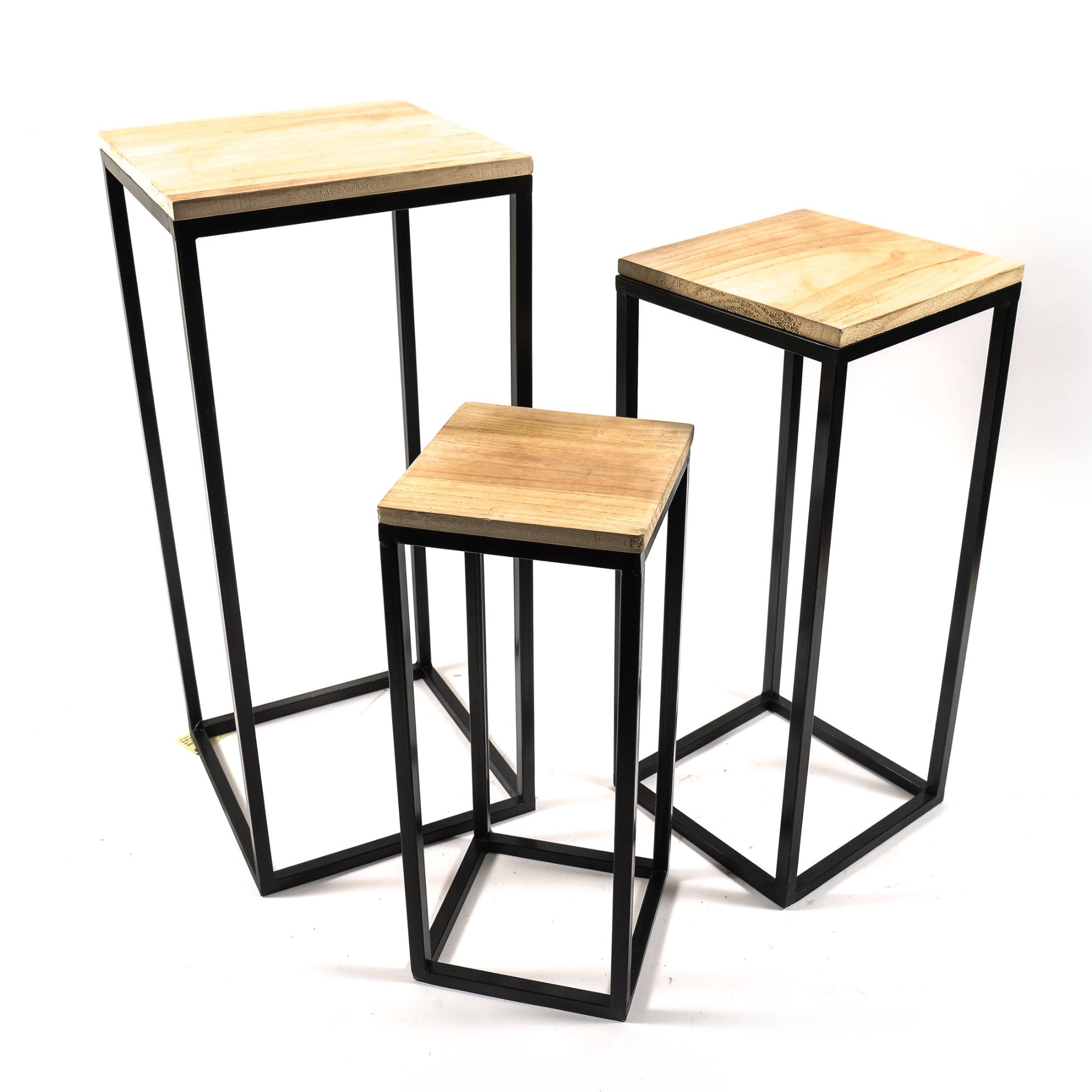 MERCURY HOME Set 3 alzate in ferro e legno