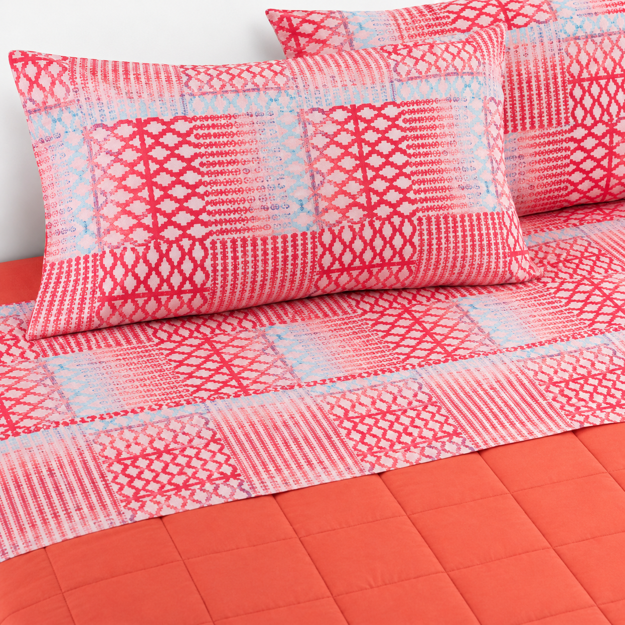 BASSETTI Completo Letto Matrimoniale 100% Cotone Fantasie Geometriche