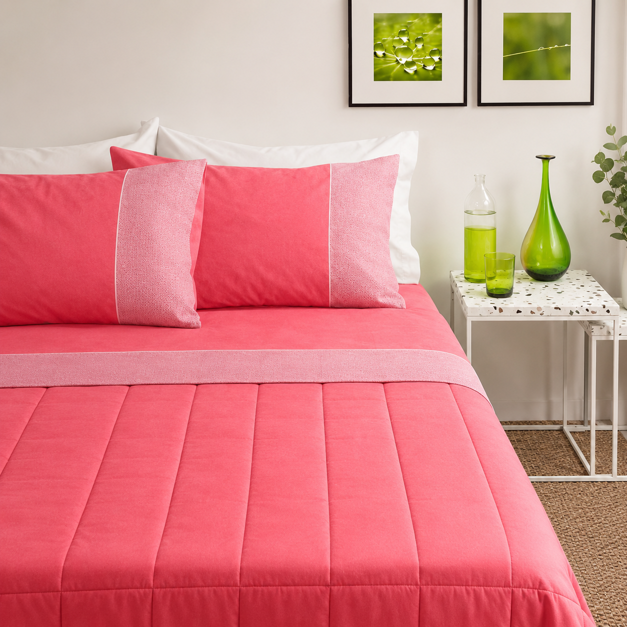 BASSETTI Completo Letto Matrimoniale 100% Cotone Fantasie Geometriche
