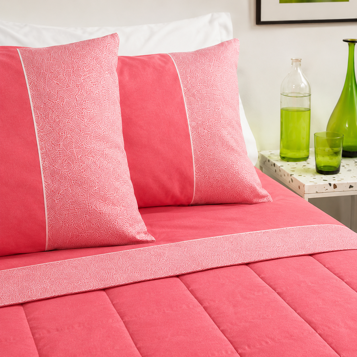BASSETTI Completo Letto Matrimoniale 100% Cotone Fantasie Geometriche
