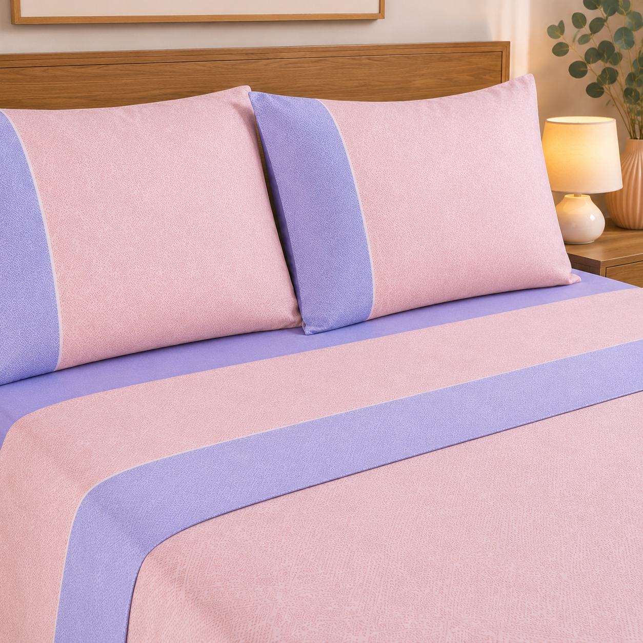 BASSETTI Completo Letto Matrimoniale 100% Cotone Fantasie Geometriche