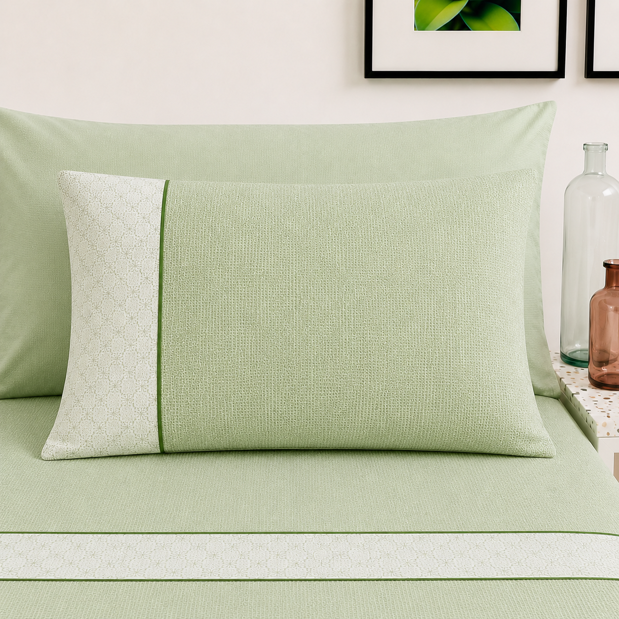 BASSETTI Completo Letto Matrimoniale 100% Cotone Fantasie Geometriche