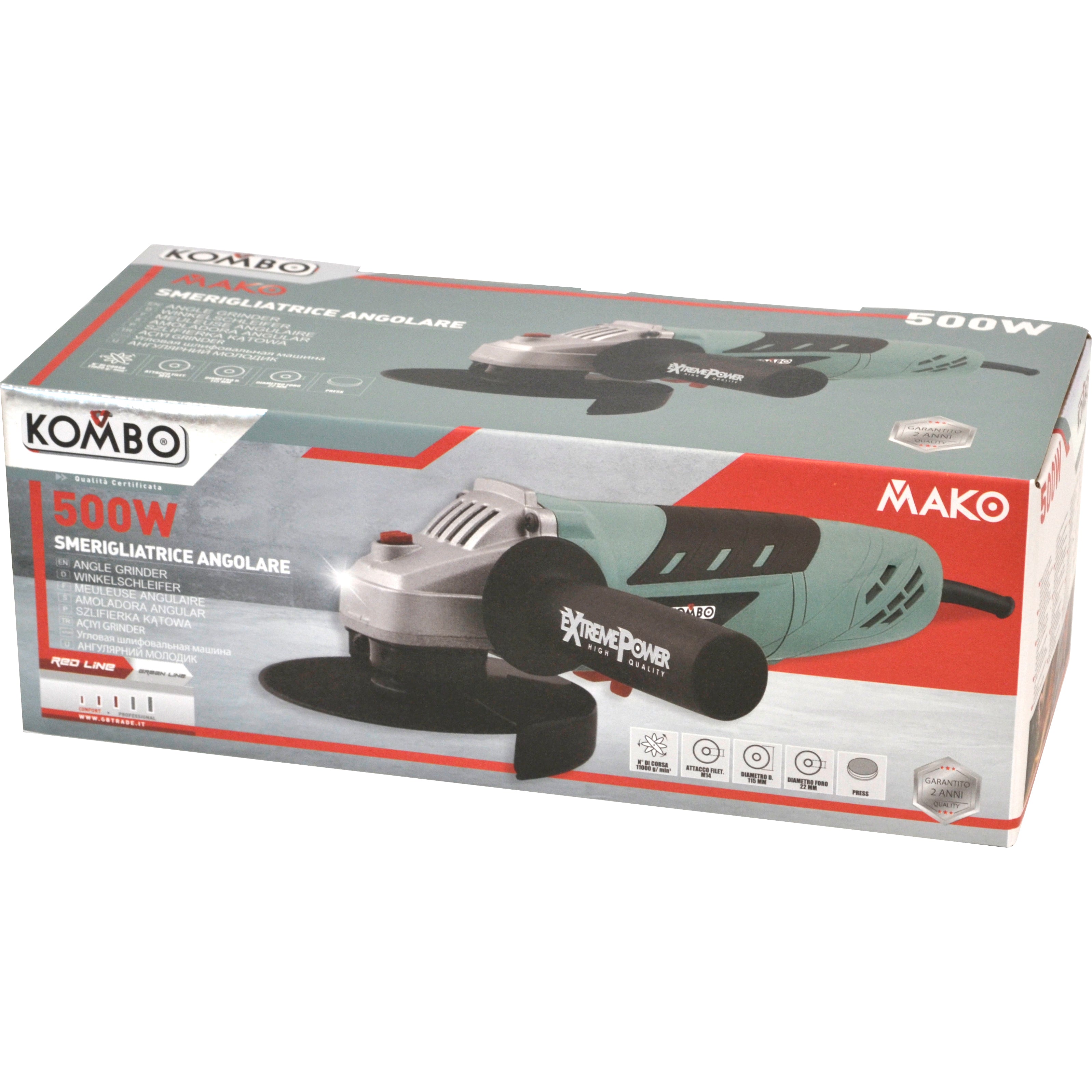 KOMBO Smerigliatrice angolare d.115 500W