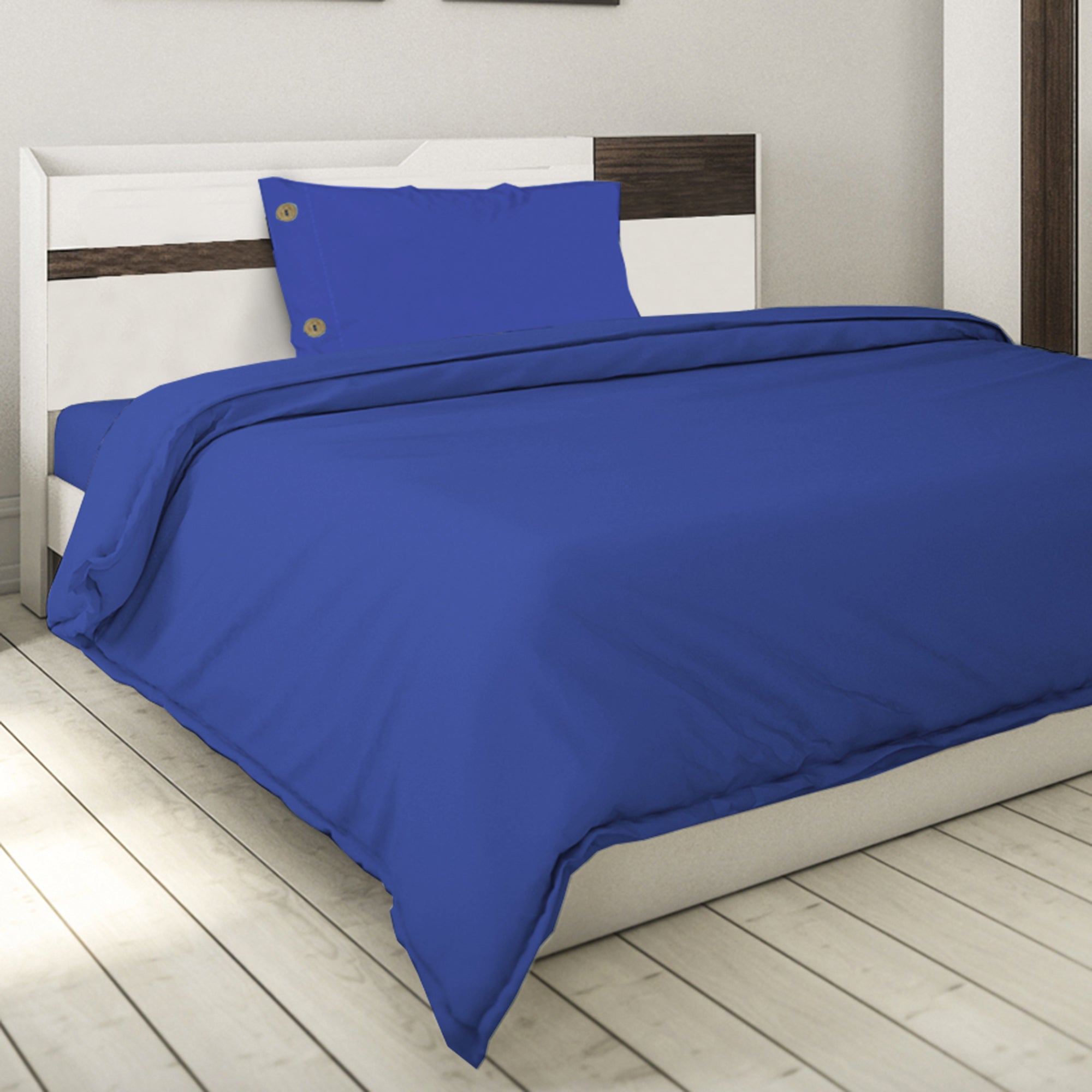 TESS HOME COLLECTION Parure copripiumino 1+1/2 pz tinta unita prelavato