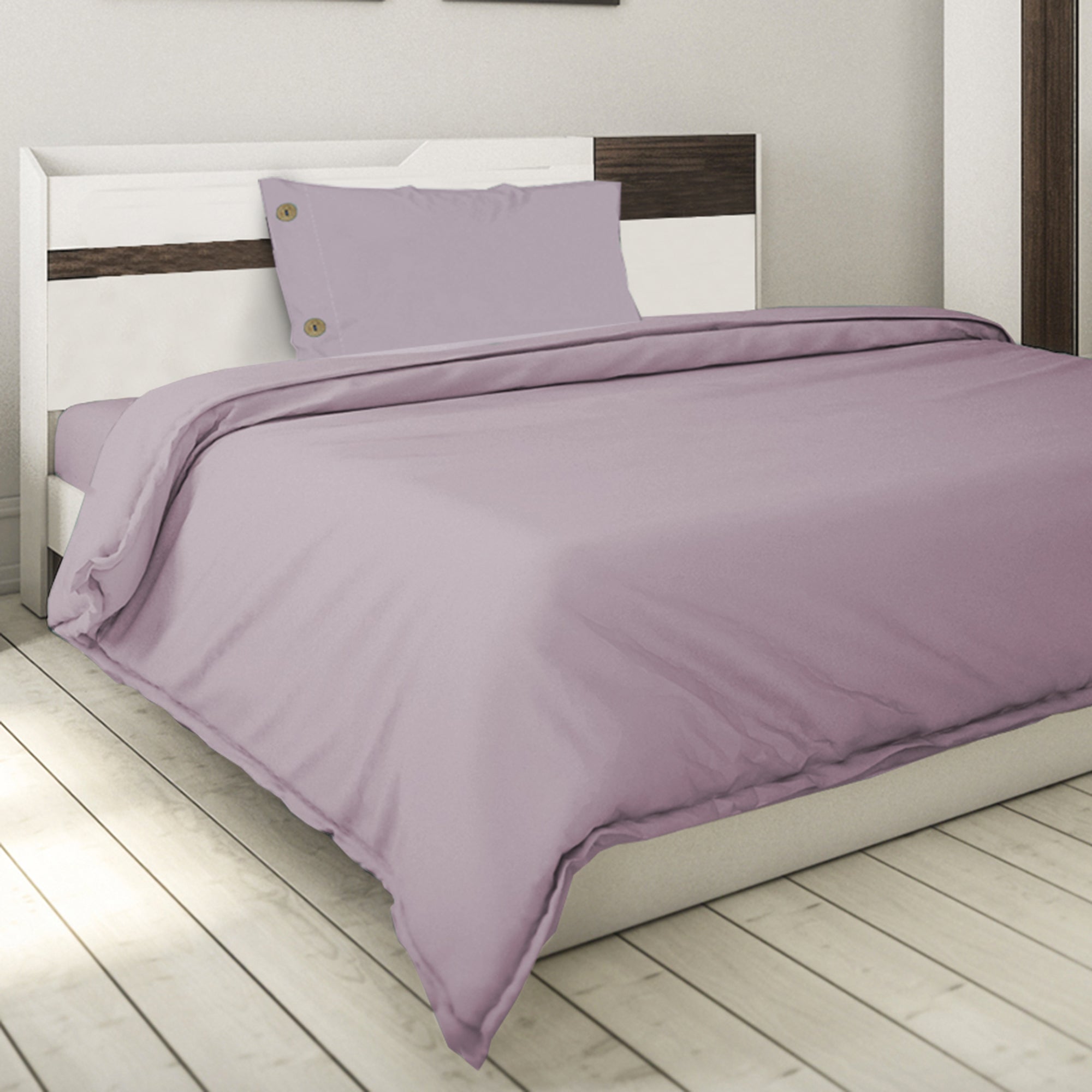 TESS HOME COLLECTION Parure copripiumino 1+1/2 pz tinta unita prelavato