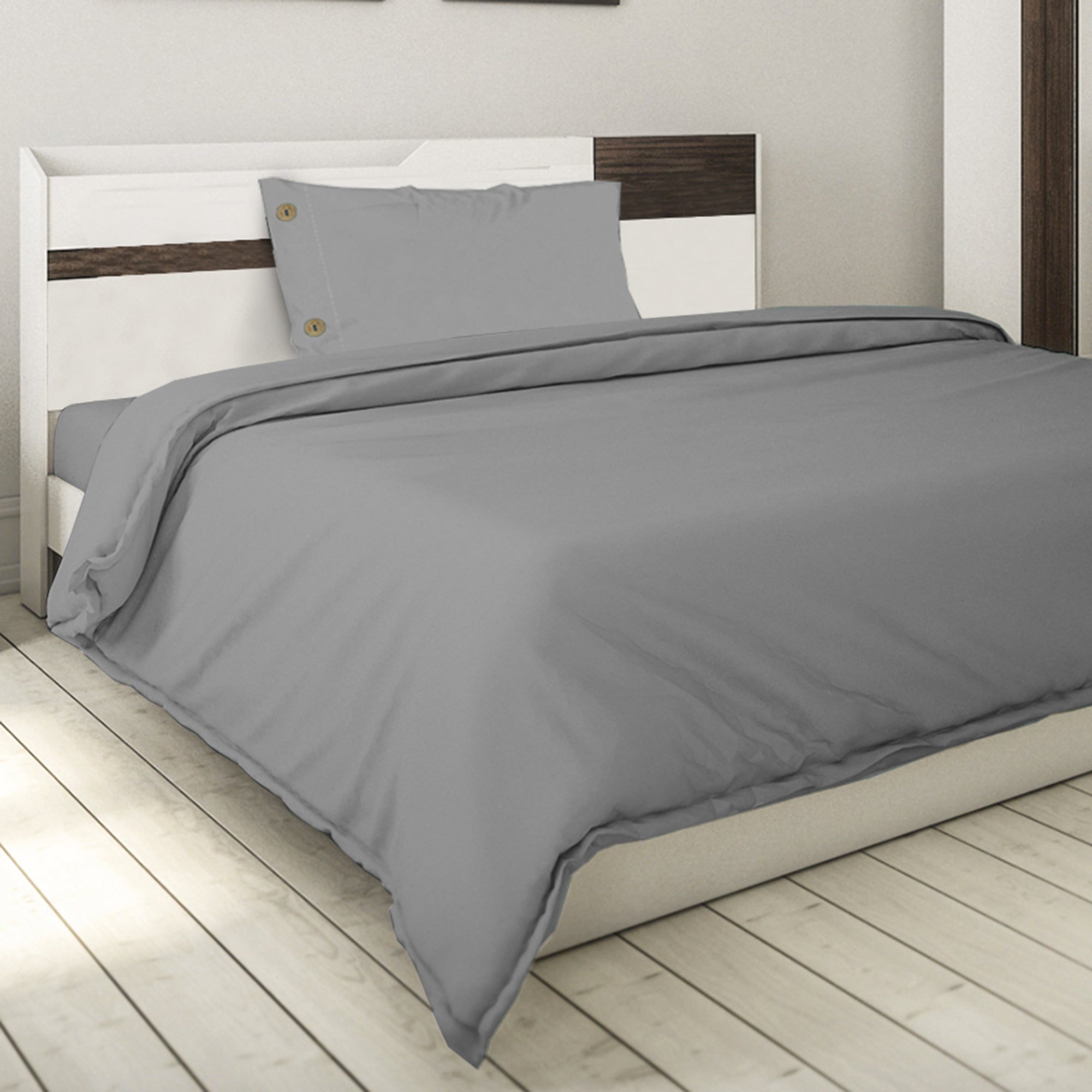 TESS HOME COLLECTION Parure copripiumino 1 pz tinta unita prelavato