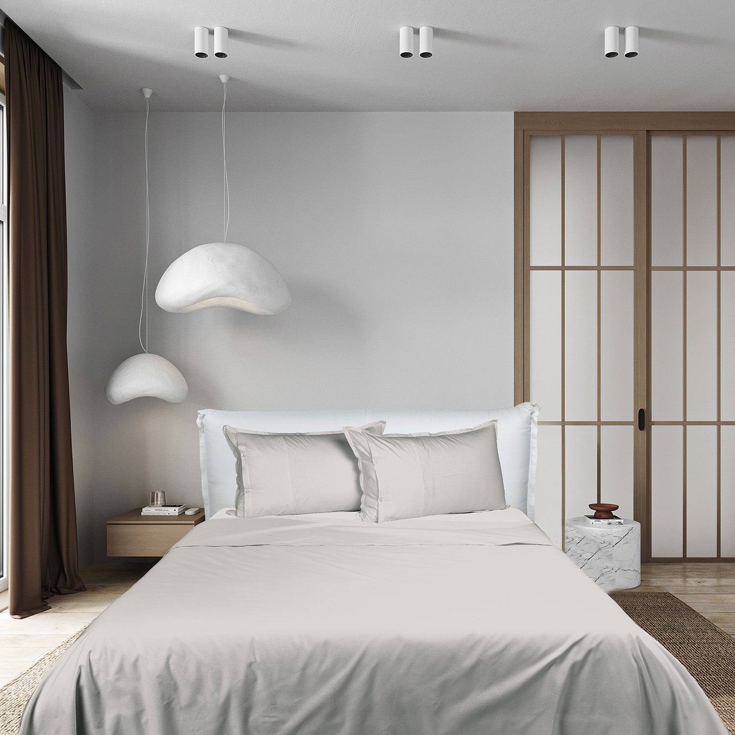 UNO DESIGN Completo Lenzuola Matrimoniale/Singolo in Puro Cotone Garment Washed_No-Stiro