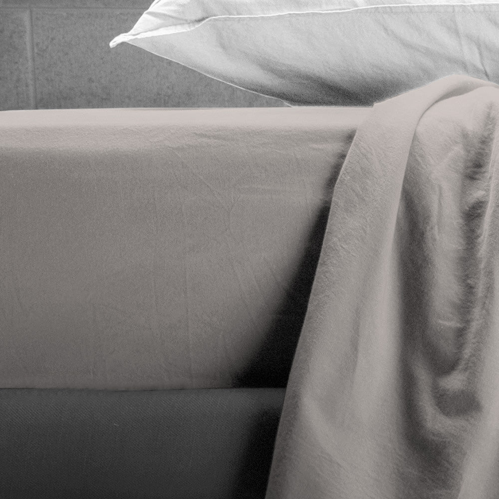 UNO DESIGN Completo Lenzuola Matrimoniale/Singolo in Puro Cotone Garment Washed_No-Stiro