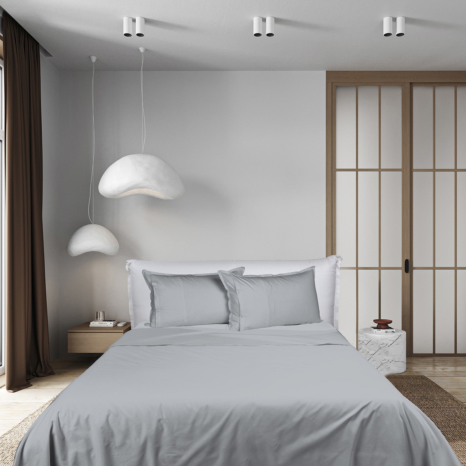 UNO DESIGN Completo Lenzuola Matrimoniale/Singolo in Puro Cotone Garment Washed_No-Stiro