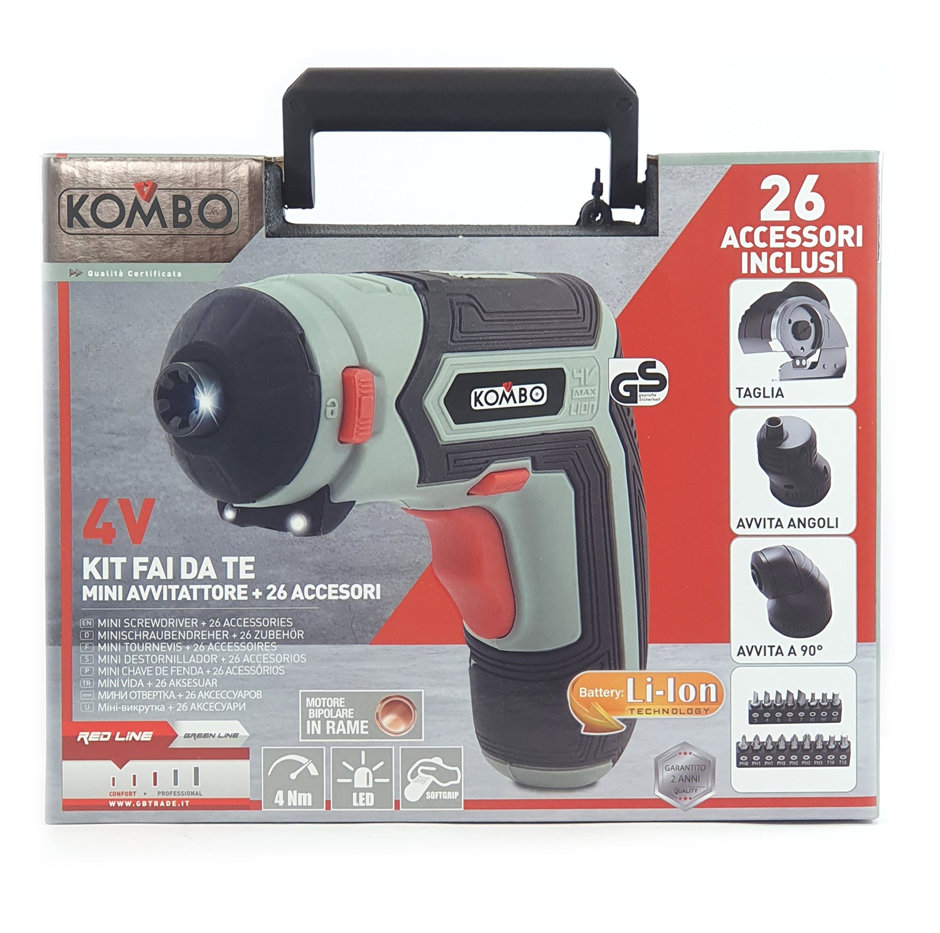 KOMBO Mini avvitatore + 26 accessori in valigetta
