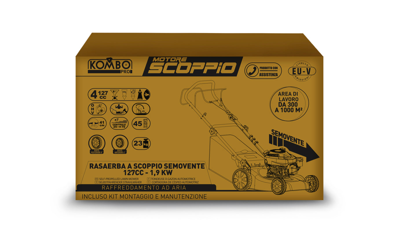 KOMBO Rasaerba a scoppio semovente 125cc 1,6kw taglio 41cm