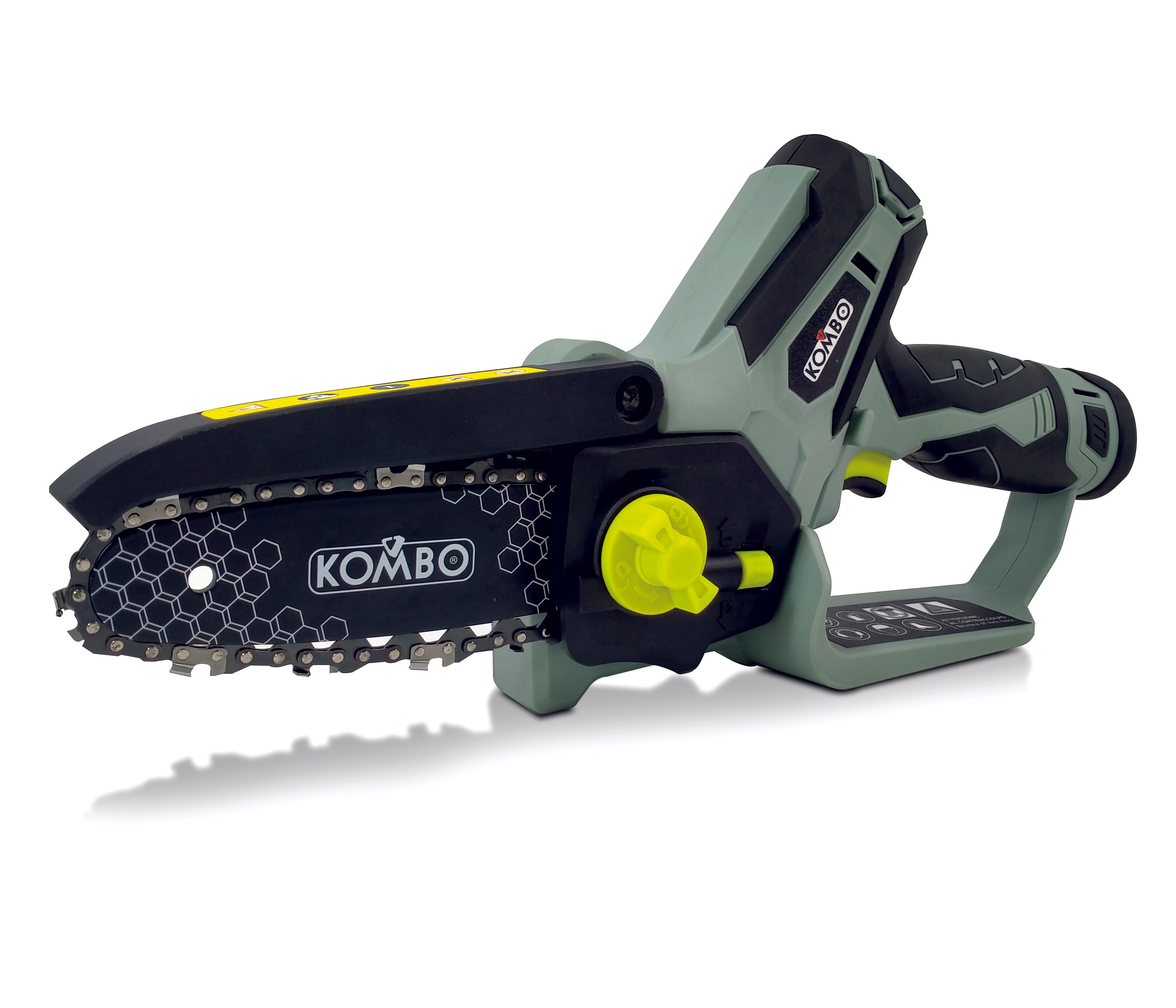 KOMBO PRO Motosega potatura cordless con 2 batterie 2,0Ah 12V e caricabatteria 1,5A