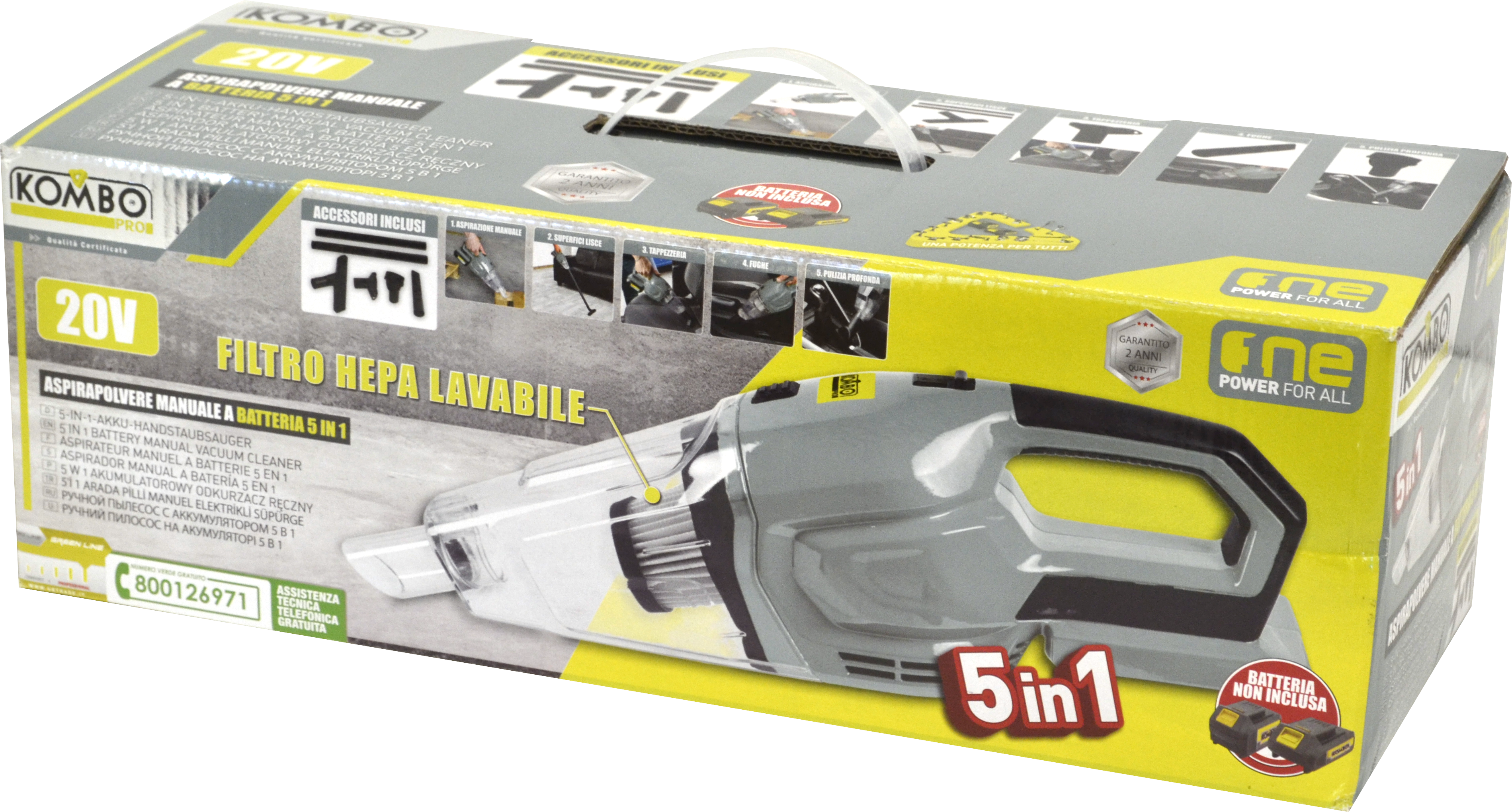 KOMBO Aspiratore cordless 20V