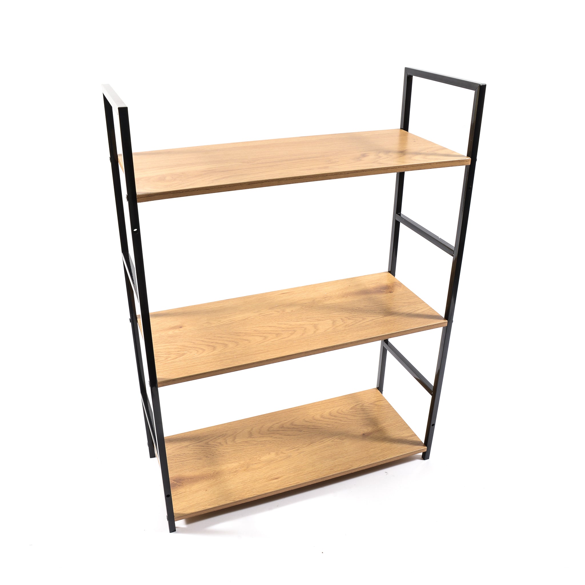 MERCURY HOME Scaffale Libreria Industriale Moderno con 3 o 4 Ripiani in Legno e Metallo