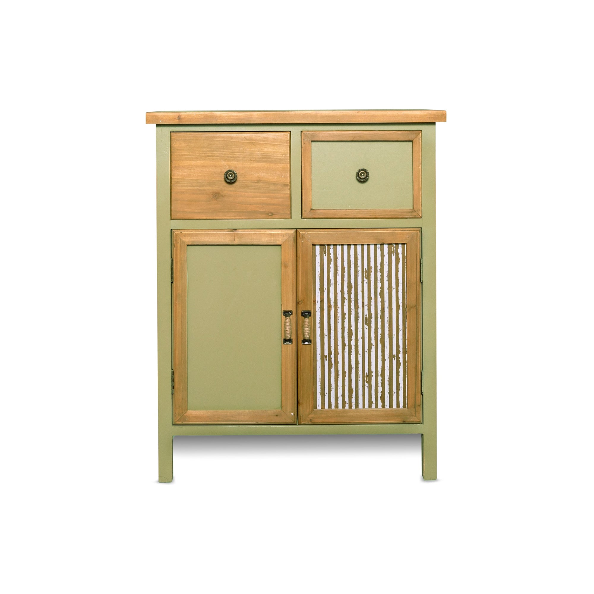 MERCURY HOME Mobile Contenitore in Legno Stile Rustico/Naturale con Cassetti e Ante