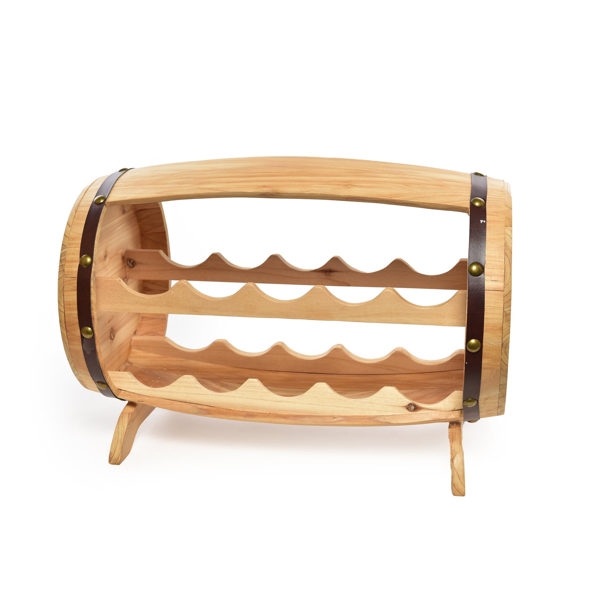 MERCURY HOME Cantinetta in Legno a Forma di Botte per 8, 10 o 12 Bottiglie