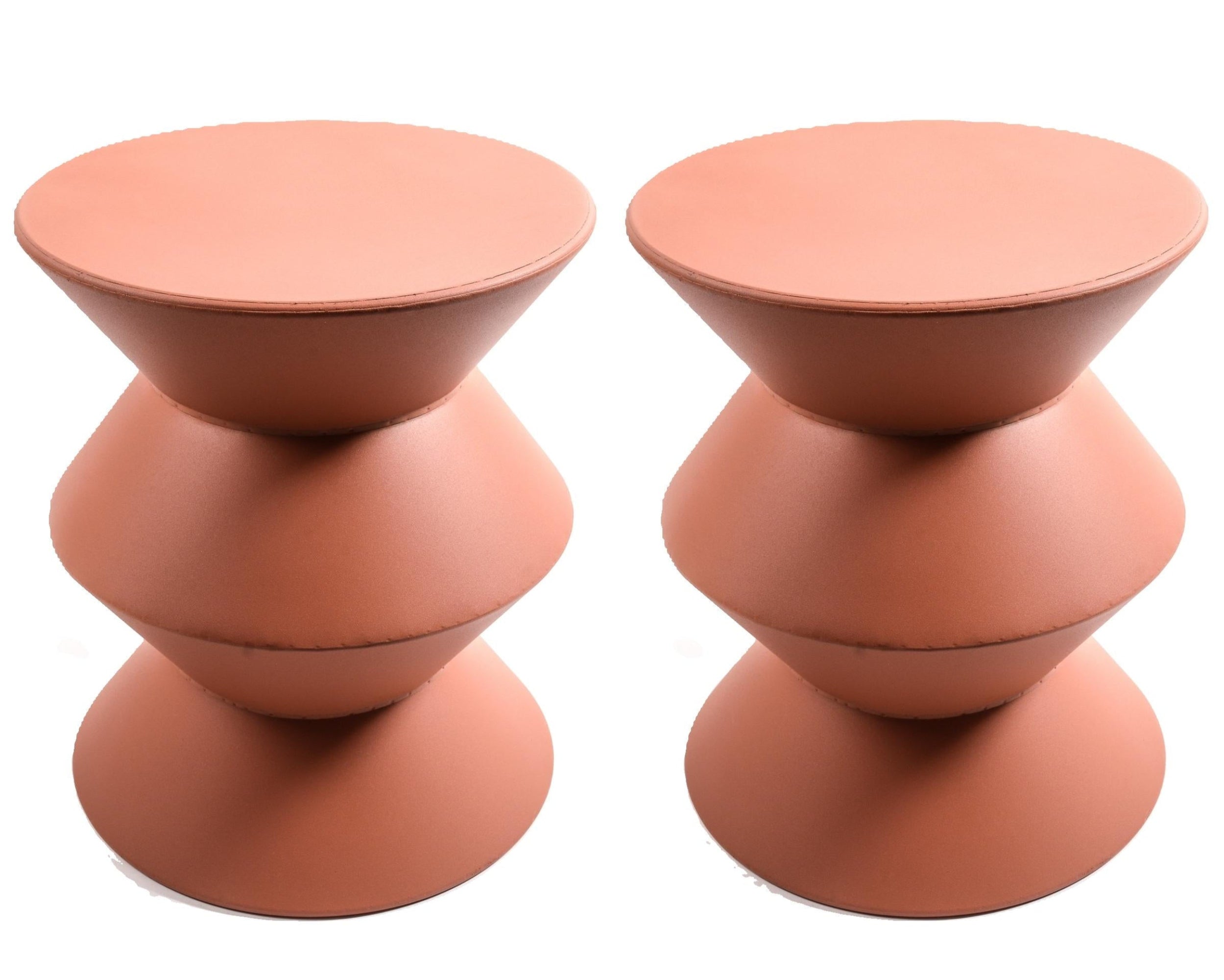 MERCURY HOME Set di 2 Sgabelli Bassi in Metallo Design Moderno - D.38xH.46 cm