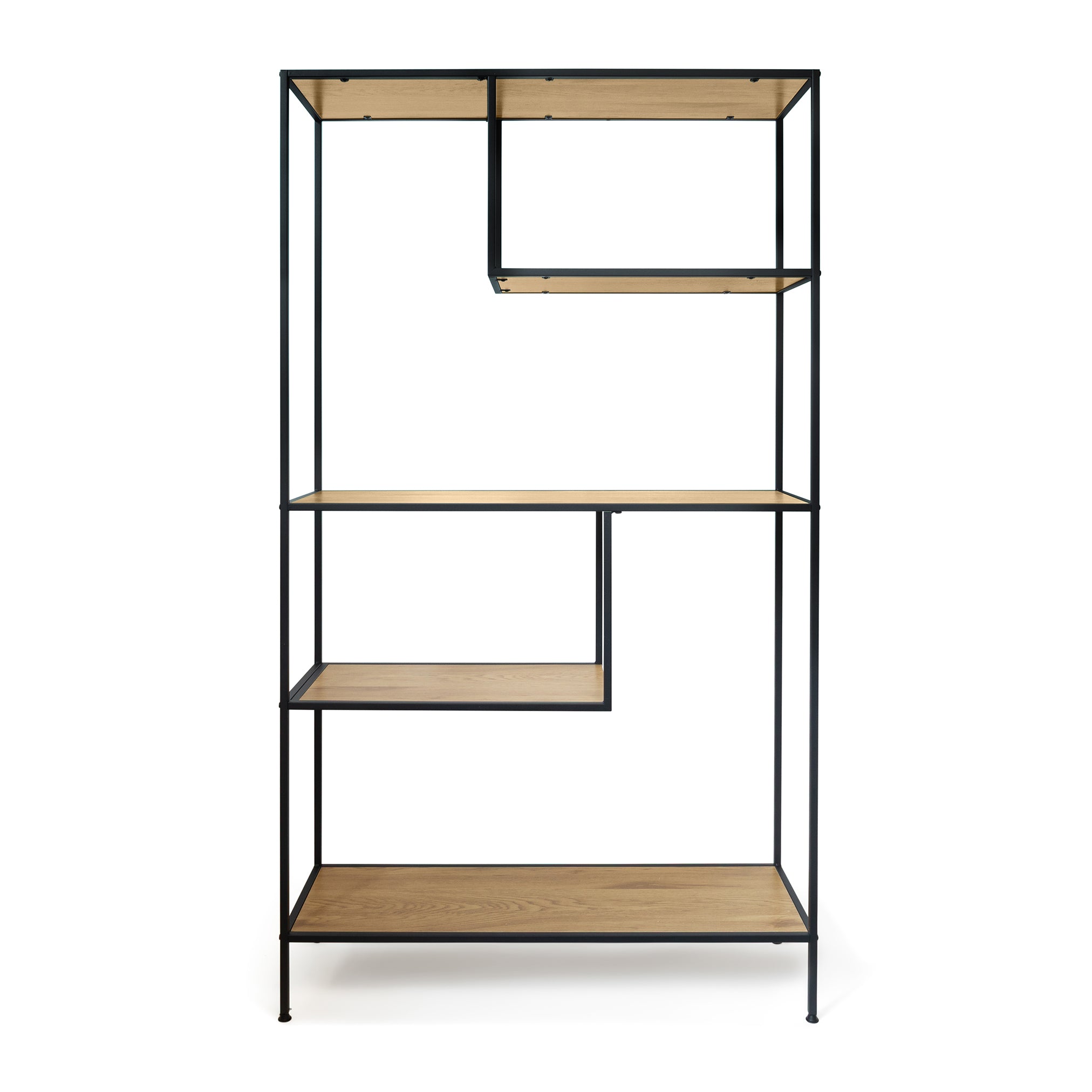 MERCURY HOME Libreria Scaffale Design Geometrico in Legno e Metallo - Stile Industriale
