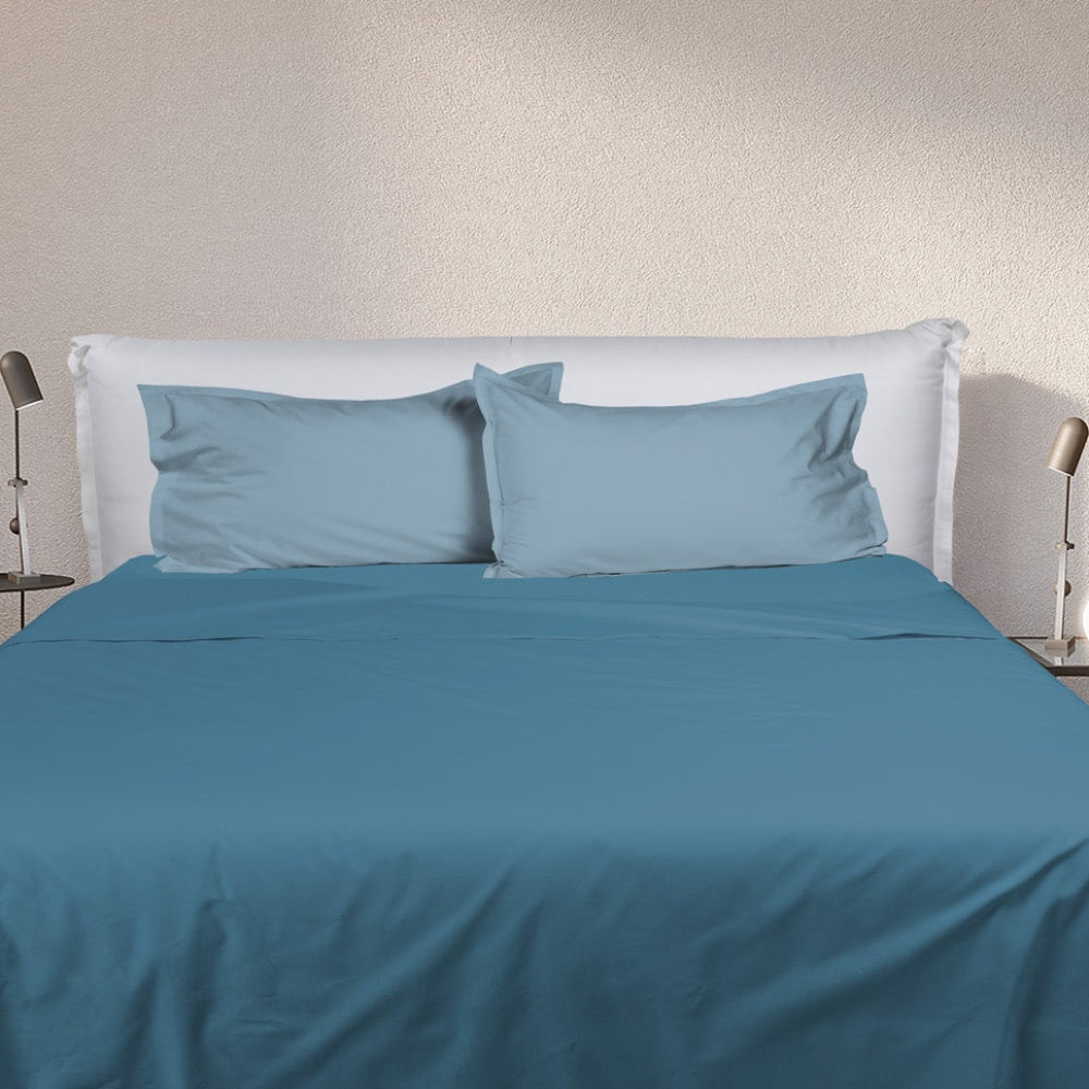 UNO DESIGN Completo Letto Bice 25 Bicolor in Puro Cotone