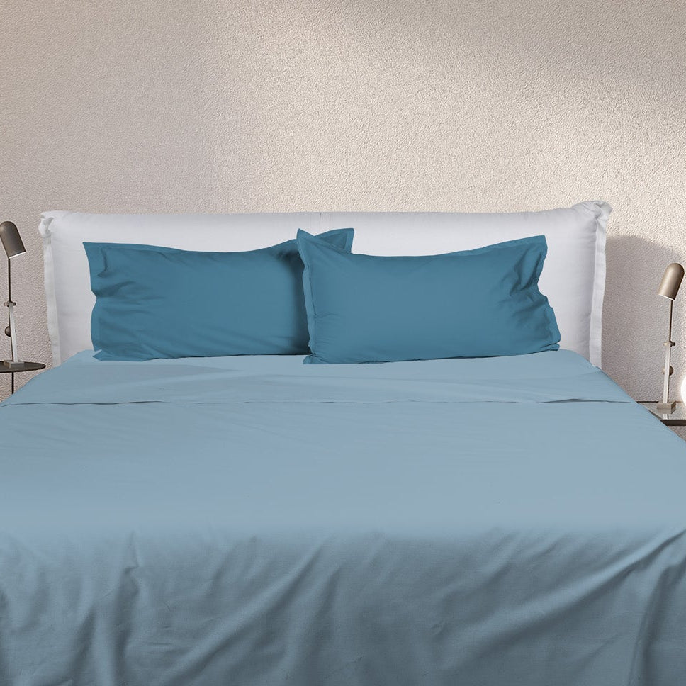 UNO DESIGN Completo Letto Bice 25 Bicolor in Puro Cotone