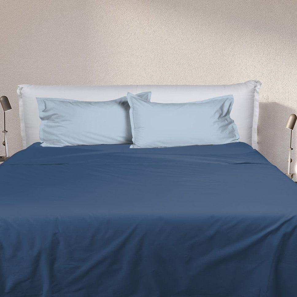 UNO DESIGN Completo Letto Bice 25 Bicolor in Puro Cotone