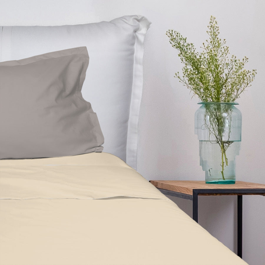 UNO DESIGN Completo Letto Bice 25 Bicolor in Puro Cotone