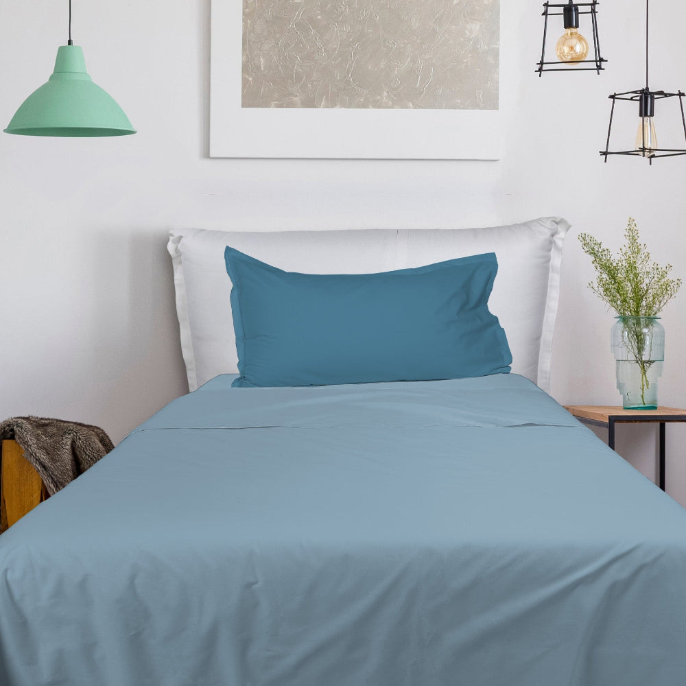 UNO DESIGN Completo Letto Bice 25 Bicolor in Puro Cotone