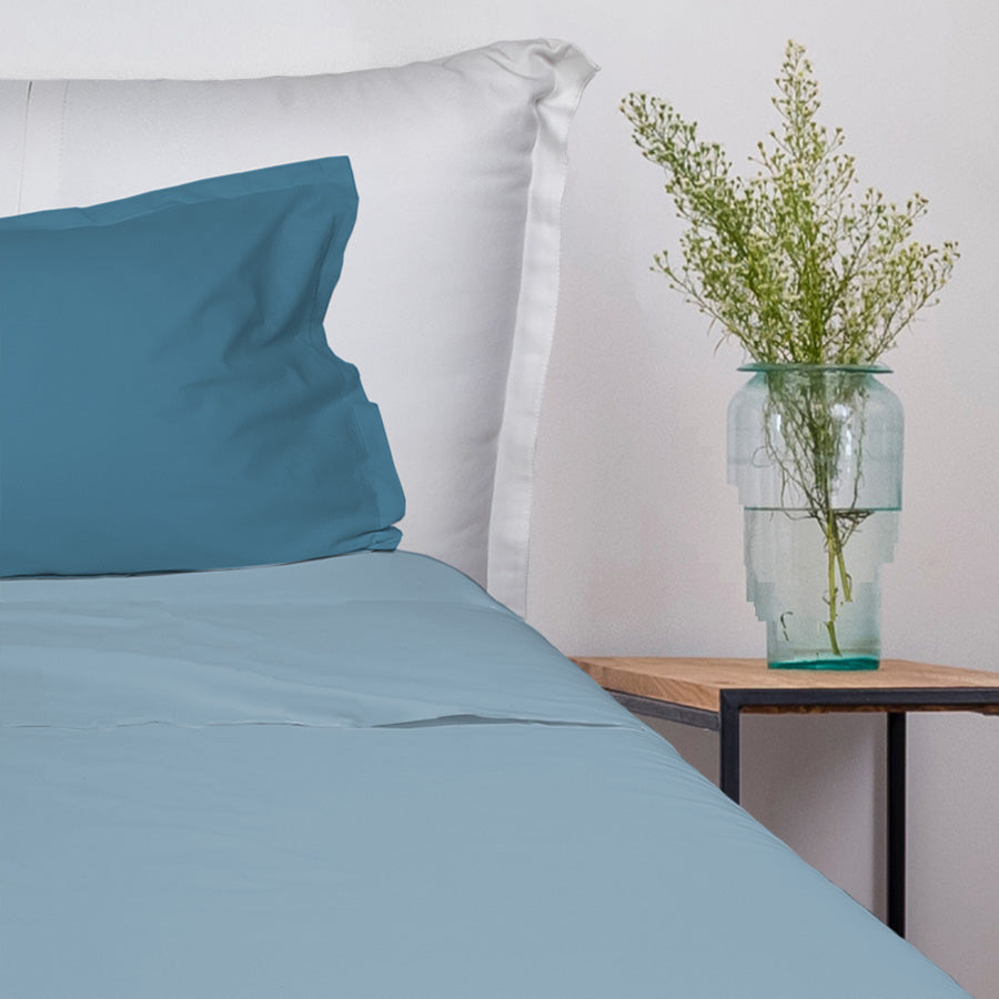 UNO DESIGN Completo Letto Bice 25 Bicolor in Puro Cotone