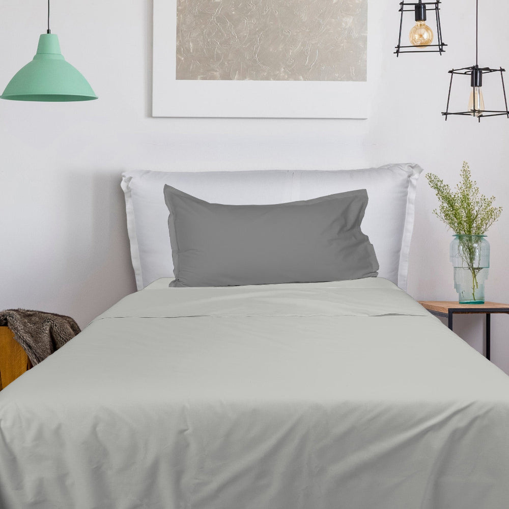 UNO DESIGN Completo Letto Bice 25 Bicolor in Puro Cotone