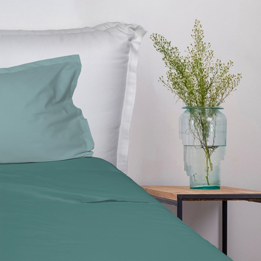 UNO DESIGN Completo Letto Bice 25 Bicolor in Puro Cotone