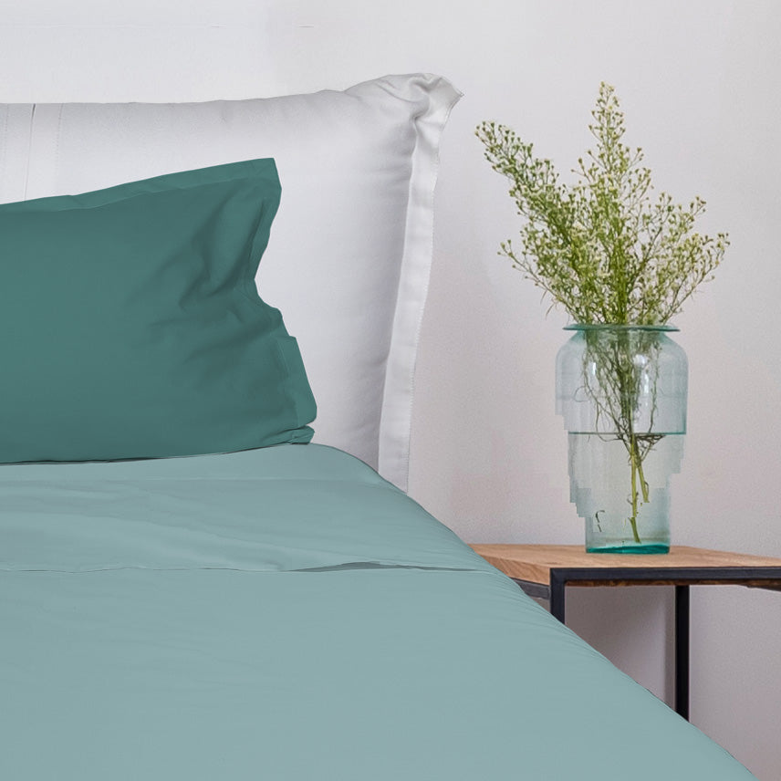 UNO DESIGN Completo Letto Bice 25 Bicolor in Puro Cotone