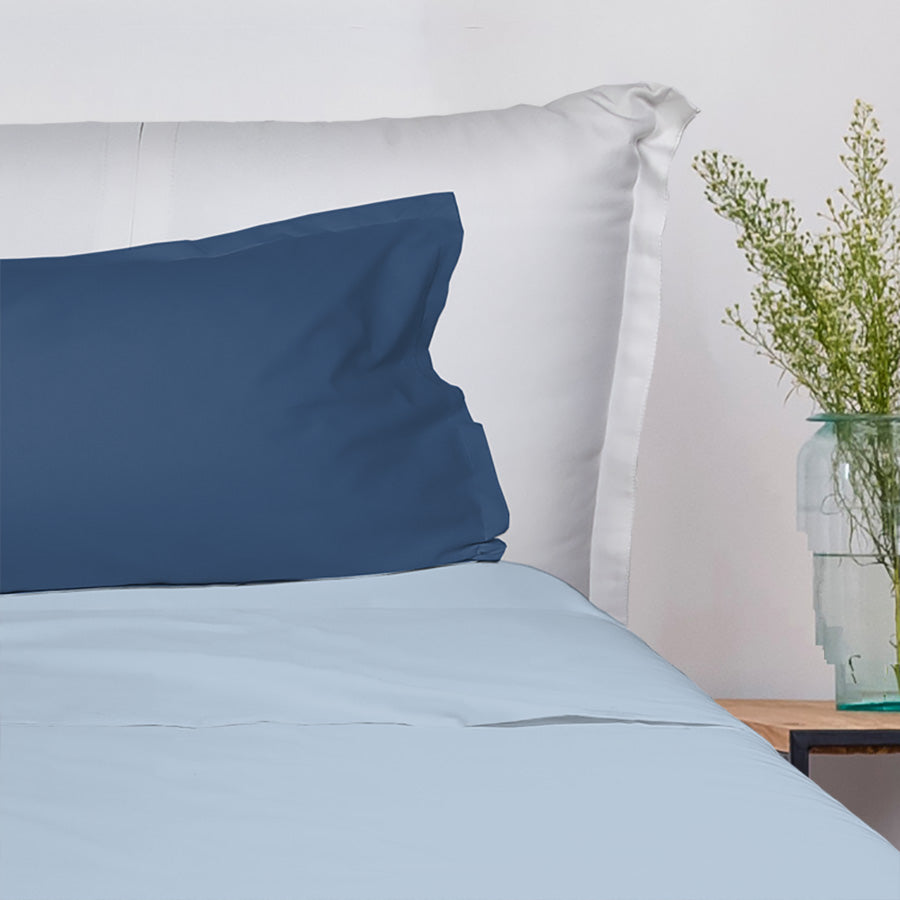 UNO DESIGN Completo Letto Bice 25 Bicolor in Puro Cotone