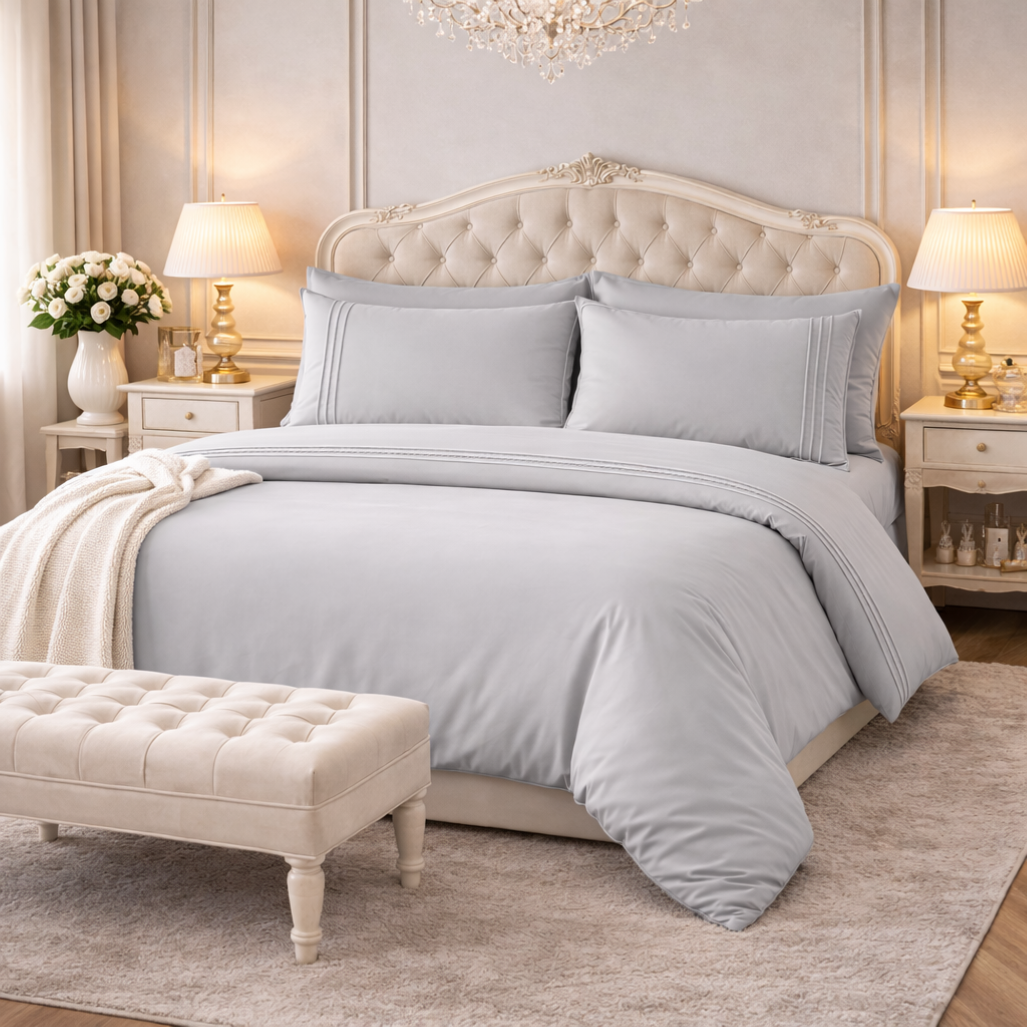 LAURA BIAGIOTTI Completo Letto Matrimoniali in Percalle Stampato firmato Hermet