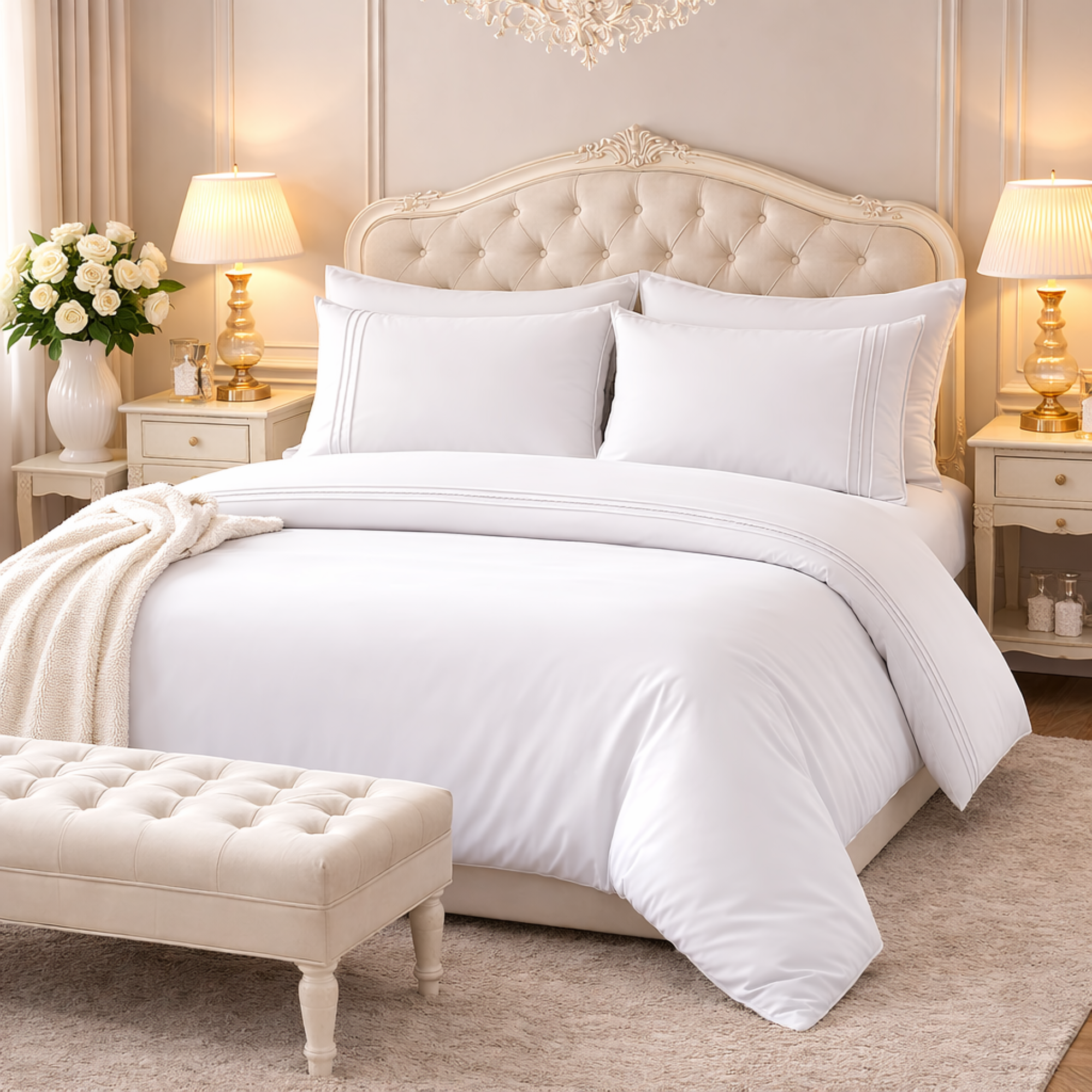 LAURA BIAGIOTTI Completo Letto Matrimoniali in Percalle Stampato firmato Hermet