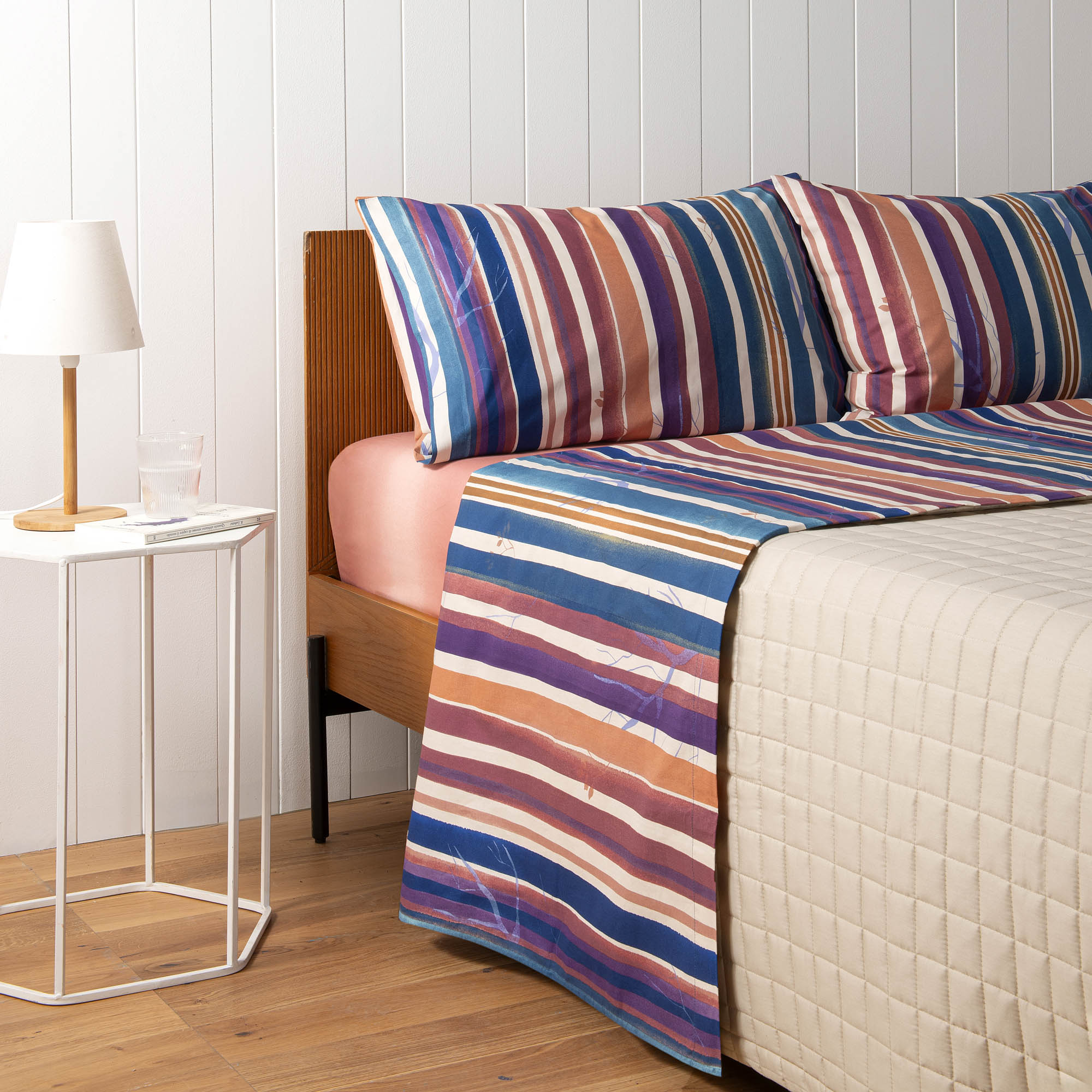 BASSETTI Completo Letto Matrimoniale Bassetti 100% Cotone Hide and Seek Mattone