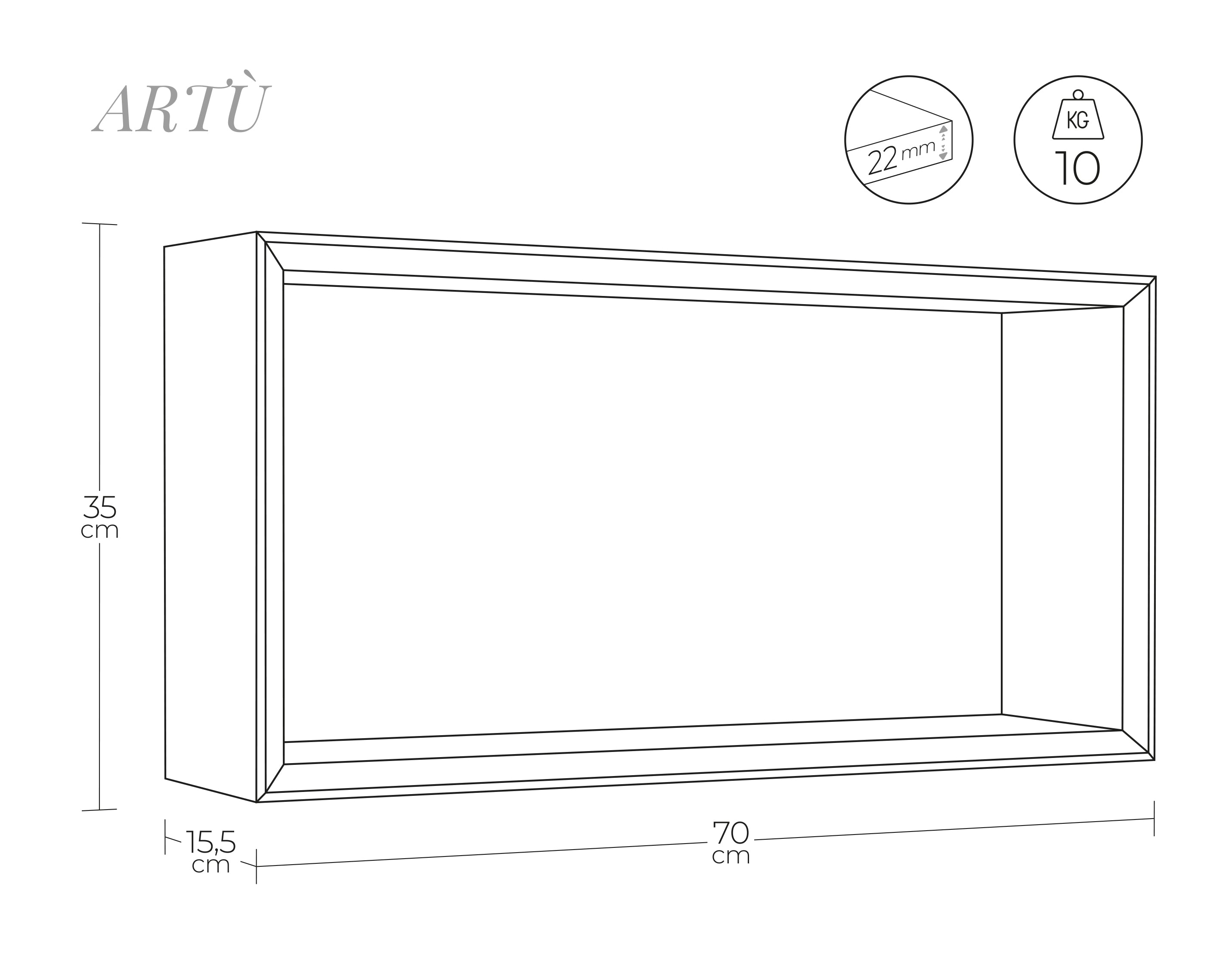 MODULARREDO Mensola da muro Artù
