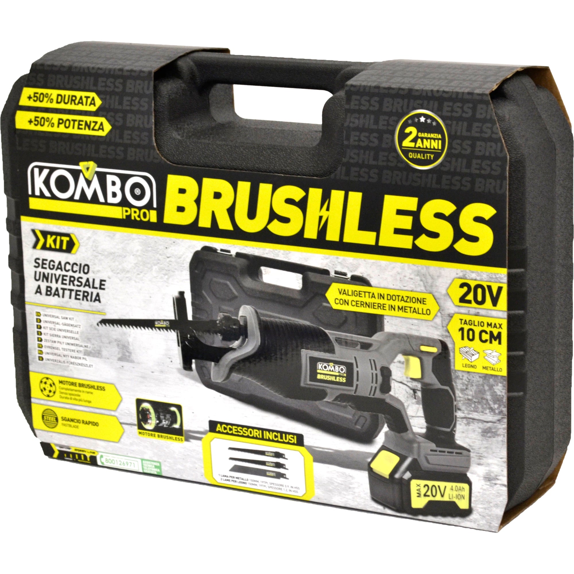 KOMBO PRO BRUSHLESS Sega Universale  20V con 2 Batterie 2.0Ah