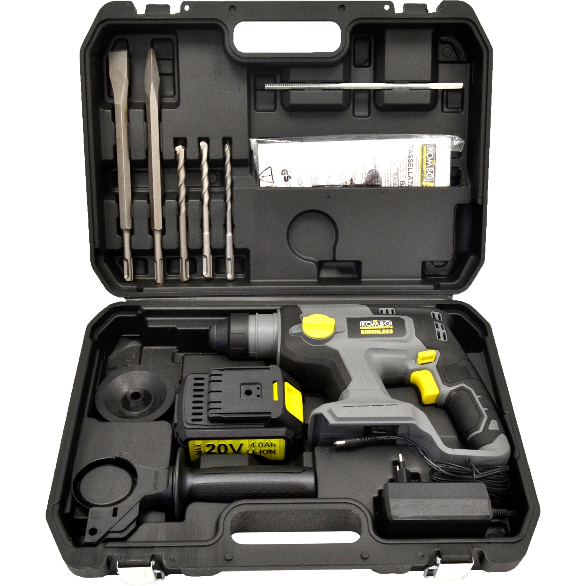 KOMBO PRO BRUSHLESS Tassellatore  20V con 2 Batterie 4.0Ah